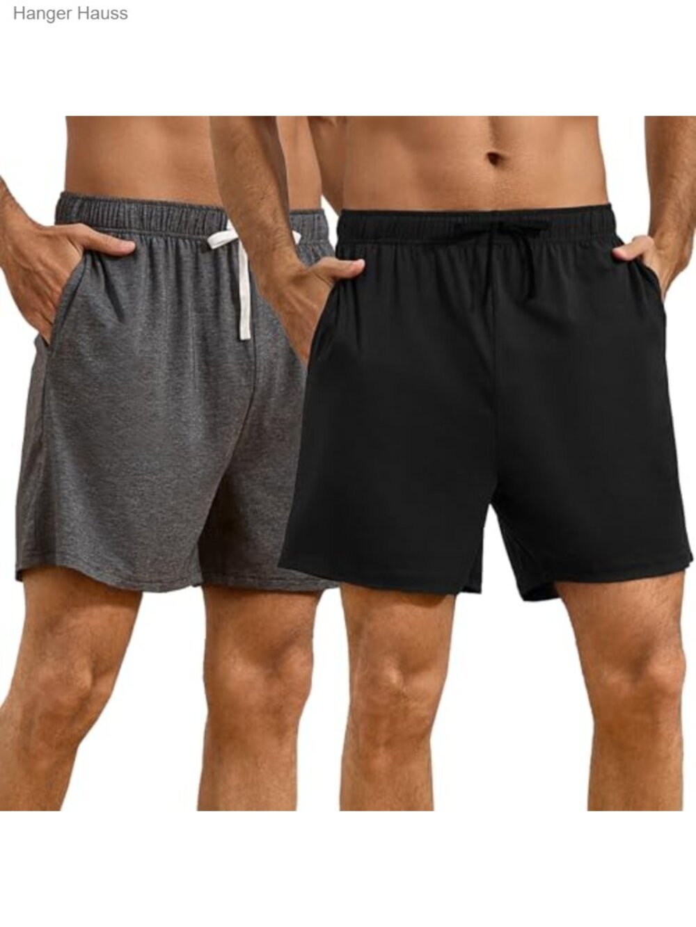 Men's 2 Pack Pajama Shorts Soft Breathable Cotton Lounge Sleep Bottoms